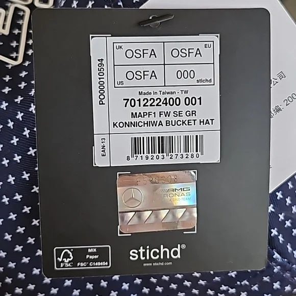 New w tags MERCEDES F-1 team LOGO KONNICHIWA BUCKLE HAT blue white OS - Picture 4 of 9